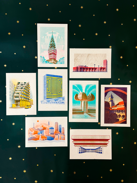 Vianočná edícia pohľadníc - 8 ks