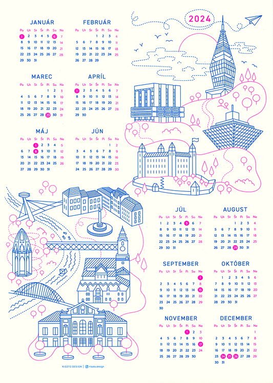 Kalendár 2024 - pink